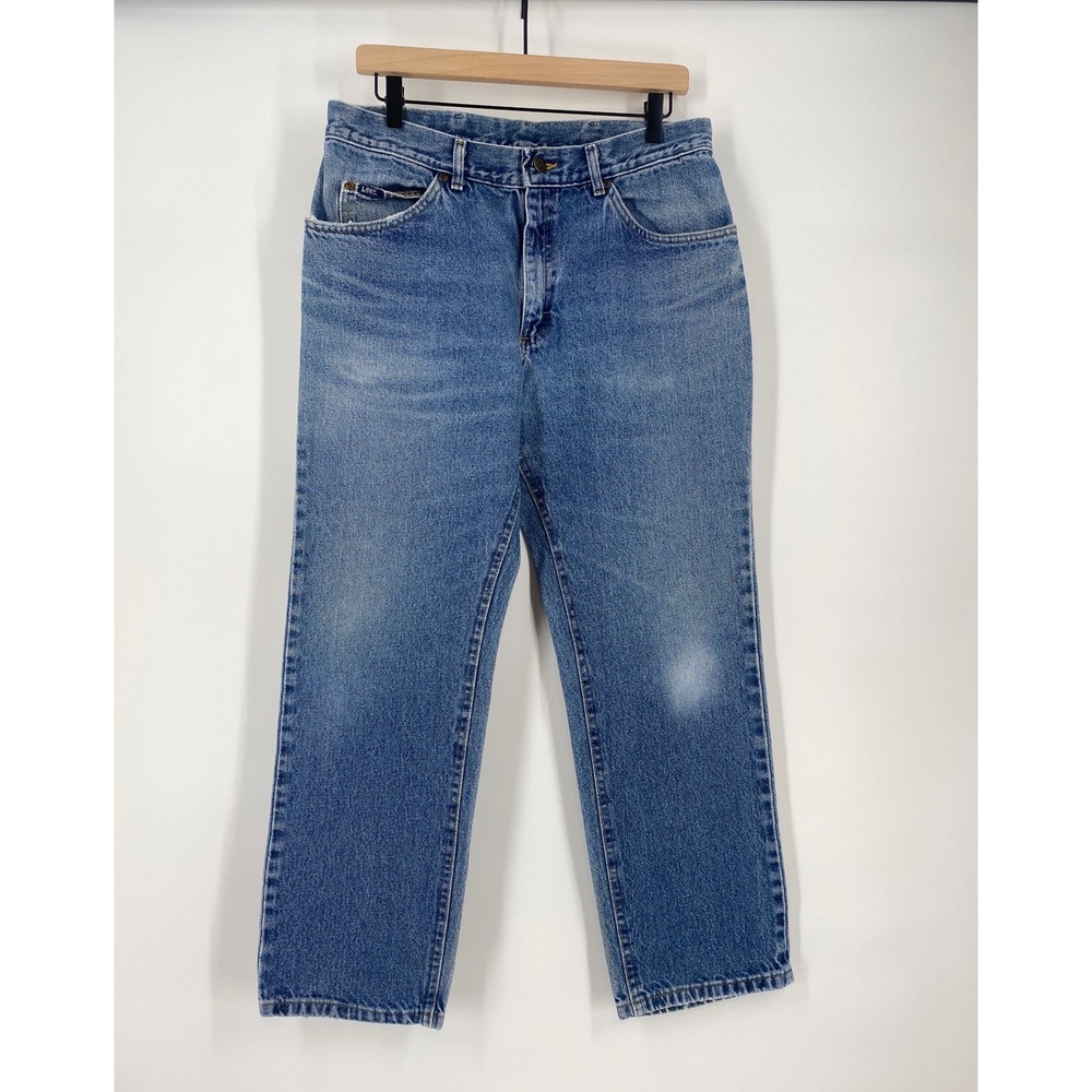 Lee Jeans 34x29 Blue Good Vintage High Rise Straight Leg Made in USA Cotton